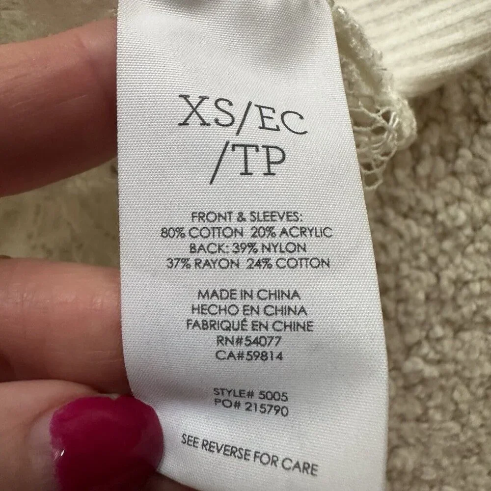 Cabi Sweater Women's XS White Cream Sophia Lace Back Sweater Feminine 5005 - Picture 10 of 14